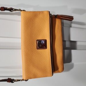Dooney & Bourke Pebble Grain Foldover Zip Crossbody - Melon. NWOT